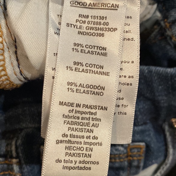 Good American Good Waist size 4 / 27 jeans step hem indigo 28” inseam - worn 1x - Picture 5 of 5